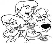 Printable shaggy shared hotdog with scooby scooby doo a717 coloring pages