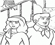 Printable fred and daphne being careful scooby doo 0d14 coloring pages