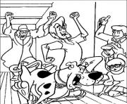 Printable a zombie chasing them all scooby doo 28dd coloring pages