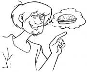 Printable shaggy wants burger scooby doo 779e coloring pages