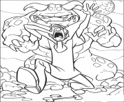 Printable shaggy chased by monster scooby doo b870 coloring pages