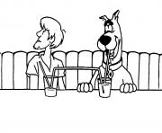 Printable shaggy and scooby having juice 80d8 coloring pages