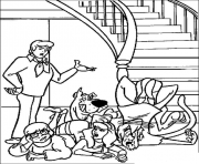 Printable scooby falls from stair scooby doo dff1 coloring pages