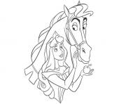Printable aurora with a horse 8e76 coloring pages