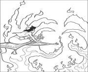 Printable aladdin flying through fire disney coloring pages8417 coloring pages
