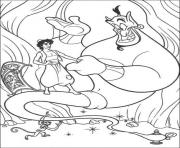 Printable aladdin being friends with genie disney coloring pagesc2ee coloring pages