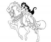 Printable aladdin and jasmine on horse disney coloring pagesbc32 coloring pages