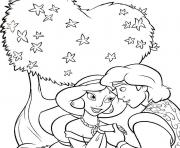 Printable princess jasmine and aladdin s0bad coloring pages