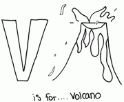 Printable mountain vulcano alphabet s05fb coloring pages