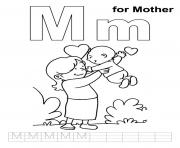 Printable lovely mother free alphabet sc83b coloring pages
