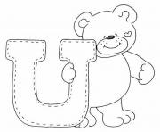 Printable cute bear alphabet s freea3a4 coloring pages