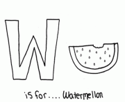 Printable free alphabet s w is for watermelon7348 coloring pages