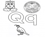 Printable q words alphabet s45b3 coloring pages