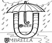 Printable under umbrella alphabet s freed800 coloring pages