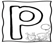 Printable big p free alphabet s1a38 coloring pages