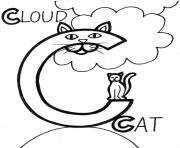 Printable cloud and cat s alphabet9a5f coloring pages