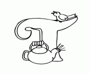 Printable teapot alphabet acdb coloring pages