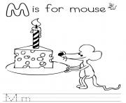 Printable free alphabet s m is for mouse8b50 coloring pages
