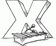 Printable big x for xylophone alphabet s77d0 coloring pages
