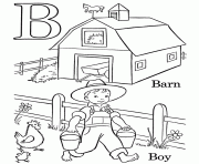 Printable alphabet s boy and barn215b coloring pages