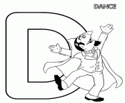 Printable dance sesame street in letter d printable alphabet s6328 coloring pages
