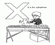 Printable kid playing xylophone alphabet s7f44 coloring pages