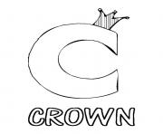 Printable crown c s alphabet7351 coloring pages
