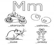 Printable free alphabet s m wordsbd4e coloring pages