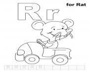 Printable r is for rat free alphabet sad6c coloring pages