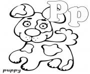 Printable puppy free alphabet s7b62 coloring pages