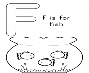 Printable f is for fish free alphabet s433d coloring pages