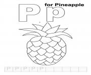 Printable pineapple free alphabet s3992 coloring pages