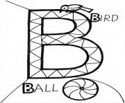 Printable ball and bird alphabet s4395 coloring pages