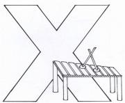 Printable letter x for xylophone alphabet s2d99 coloring pages