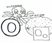 Printable octopus and orange alphabet sfd5e coloring pages