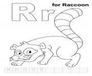 Printable raccoon free alphabet sb77c coloring pages