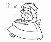 Printable free alphabet s n is nurse26bd coloring pages