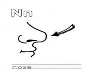 Printable nose free alphabet s2455 coloring pages