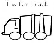 Printable t is for truck alphabet 0565 coloring pages