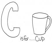Printable c is for cup s alphabetd2dd coloring pages
