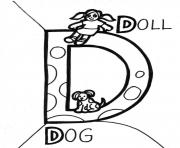 Printable dog and doll printable alphabet s9244 coloring pages