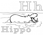 Printable h is for hippo alphabet s printablec1c5 coloring pages