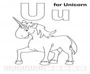 Printable u is for unicorn alphabet s freed3ce coloring pages