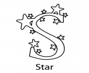 Printable stars alphabet 07ac coloring pages