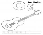 coloring pages alphabet g for guitar5006