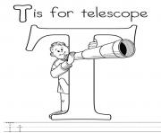 Printable telescope alphabet b792 coloring pages