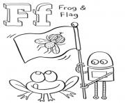 Printable frog and flag free alphabet s1e45 coloring pages