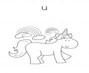 Printable cute unicorn alphabet s free72ce coloring pages