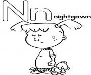 Printable nightgown free alphabet s35f6 coloring pages