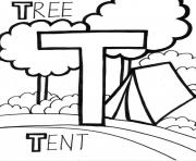 Printable tree and tent alphabet 386d coloring pages